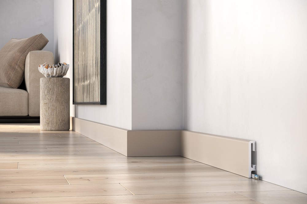 PRÓBKA 20 cm - Listwa przypodłogowa Premium Floor Durofit PF080K kolor - Kaszmir 8 cm