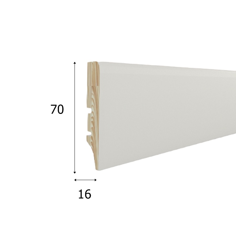 Listwa przypodłogowa drewniana lakierowana PW70 (220 cm x 7 cm x 1,6 cm) iglaste