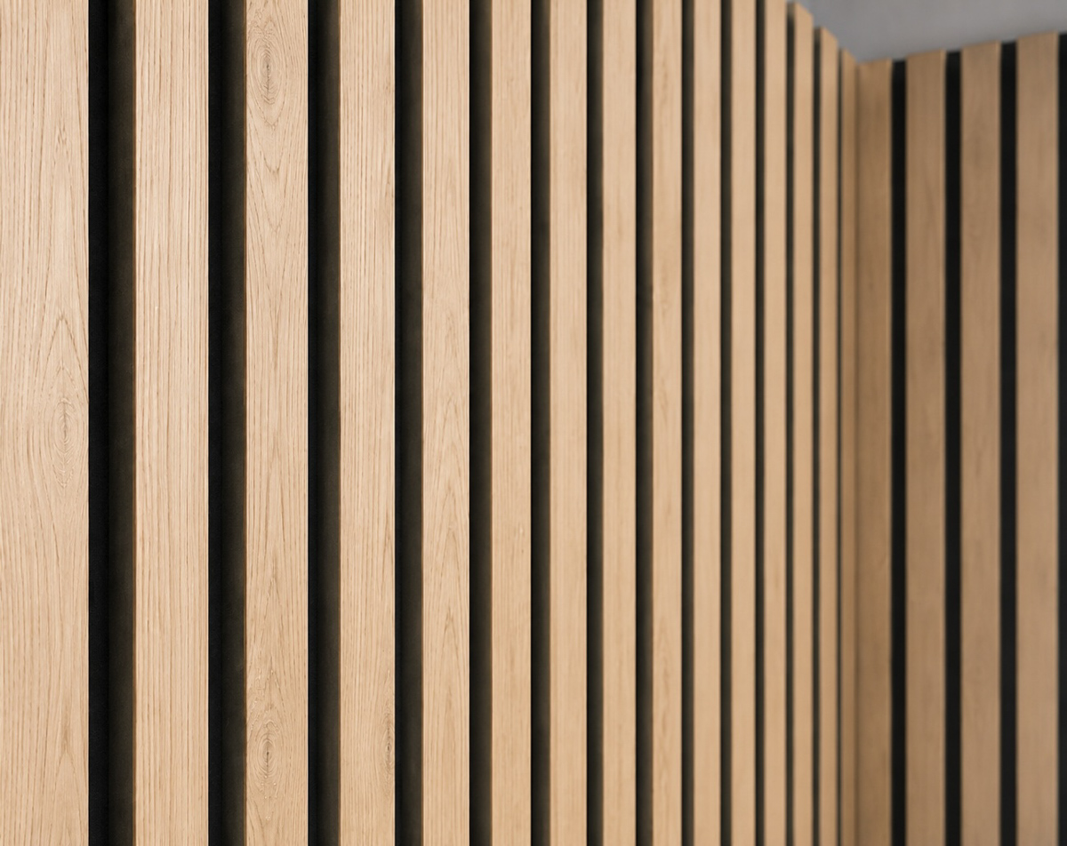 Lamele Fornirowane na filcu akustycznym - Jesion 60 x 280 cm