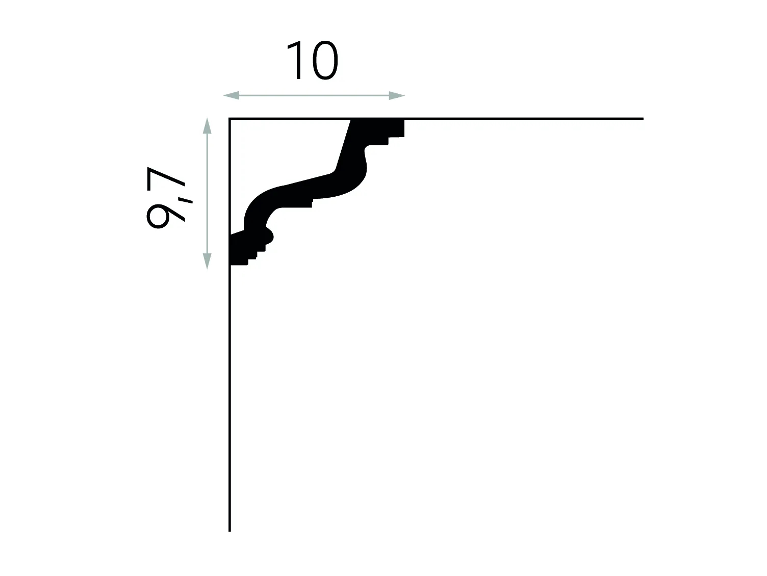 Listwa przysufitowa elastyczna MDB118F biała wym. 200 x 10 x 9.7 cm, z flexu