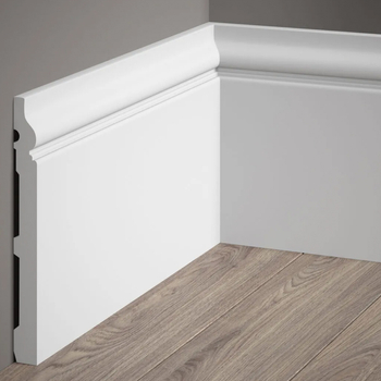Listwa przypodłogowa MD020 biała wym. 200 x 1.9 x 19.8 cm, z PolyForce