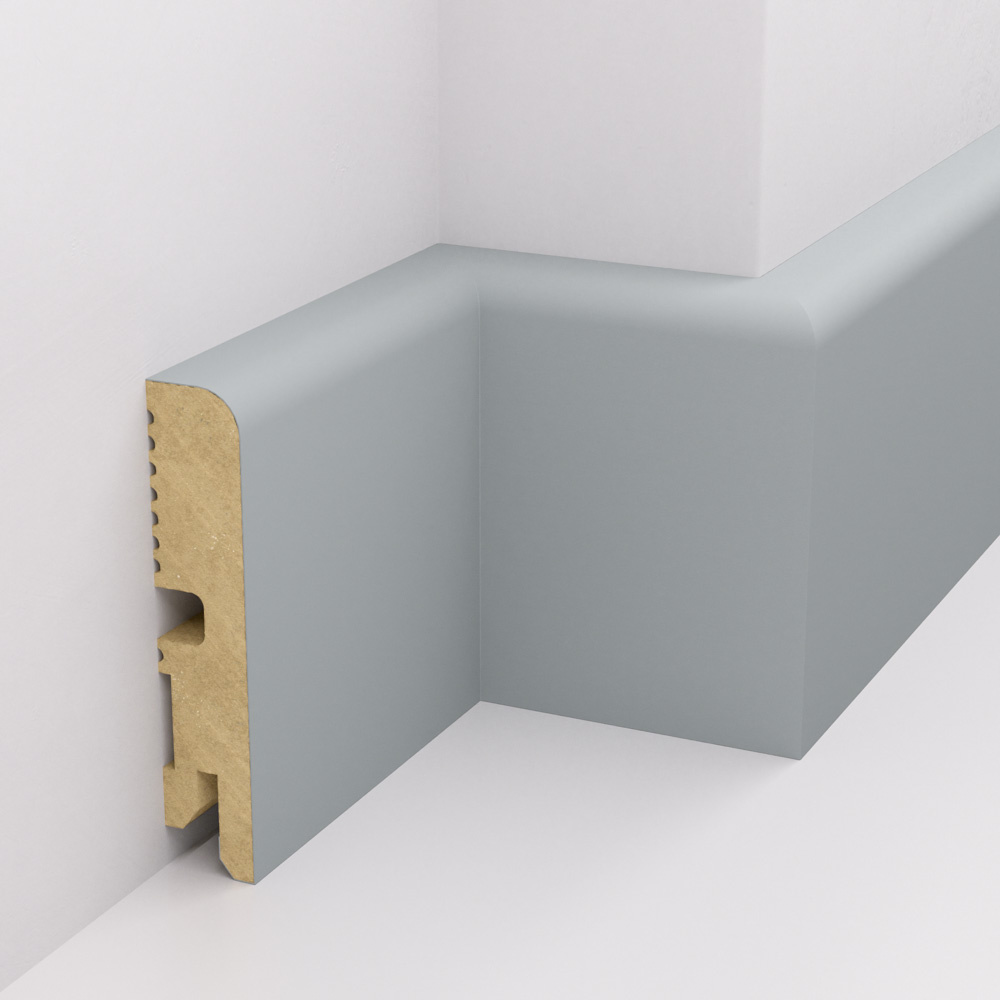 Listwa przypodłogowa MDF lakierowana UV, szara RAL7042 - FOGE LB1 8cm