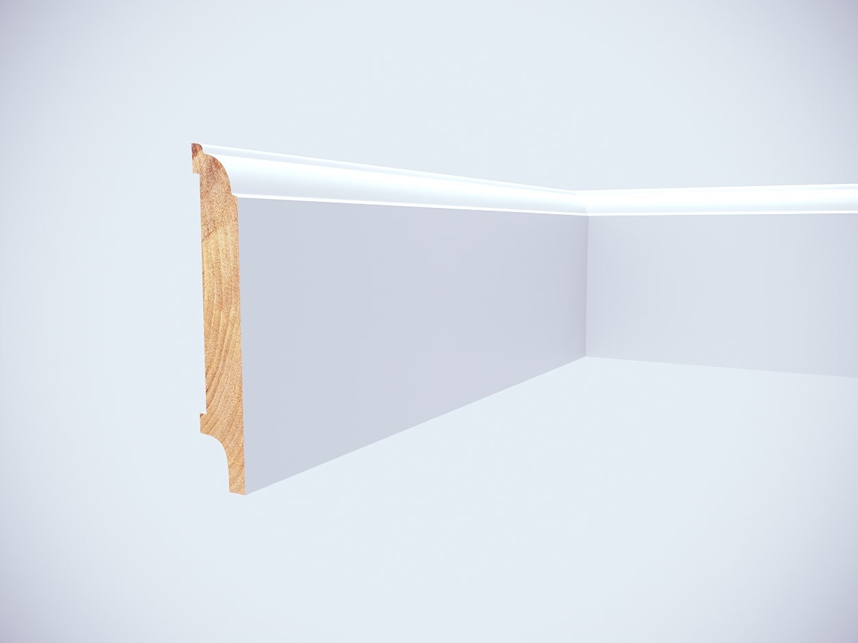 Listwa przypodłogowa drewniana lakierowana AGAT 91 (240 cm x 9,1 cm x 1,6 cm) iglaste