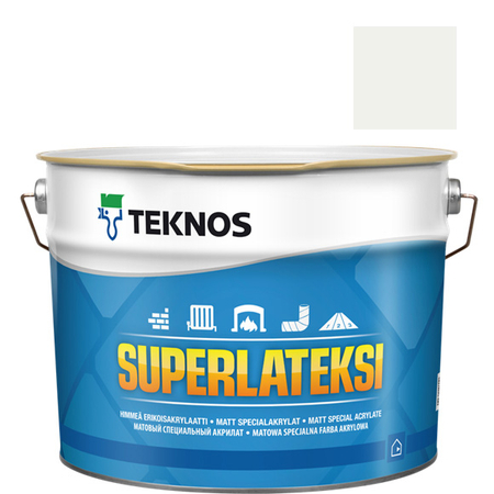 Teknos Superlateksi, matowa farba do boazerii i listew, pojemność 0,9 L, kolor biały RAL9016