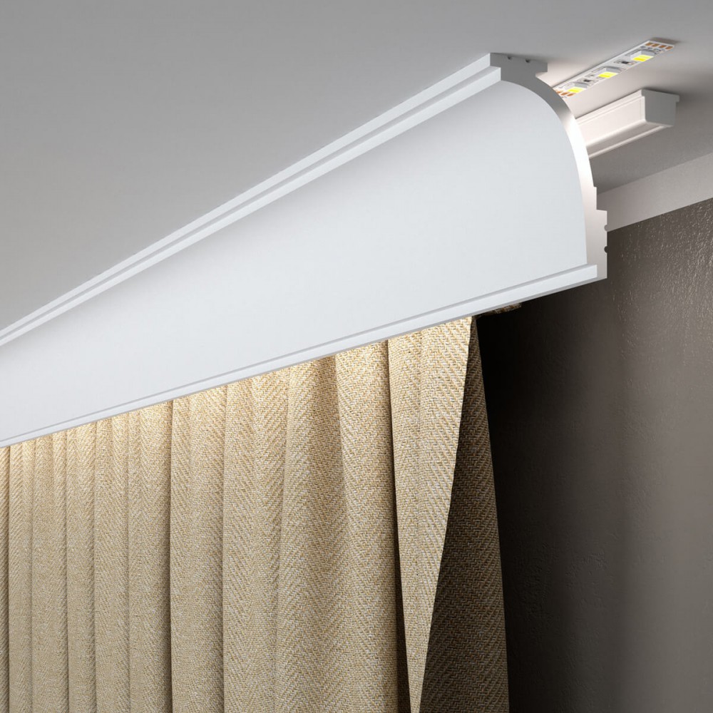 Listwa karniszowa Mardom Decor MD111 biała wym. 200 x 6.2 x 9.2 cm, z PolyForce