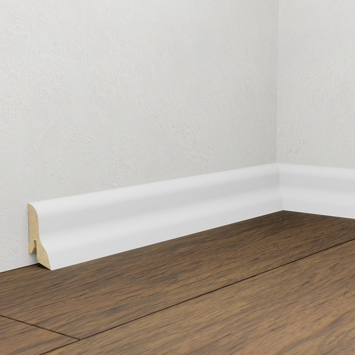 PRÓBKA 20 CM - Listwa przypodłogowa MDF Biała Premium, 40x21 mm, Pedross