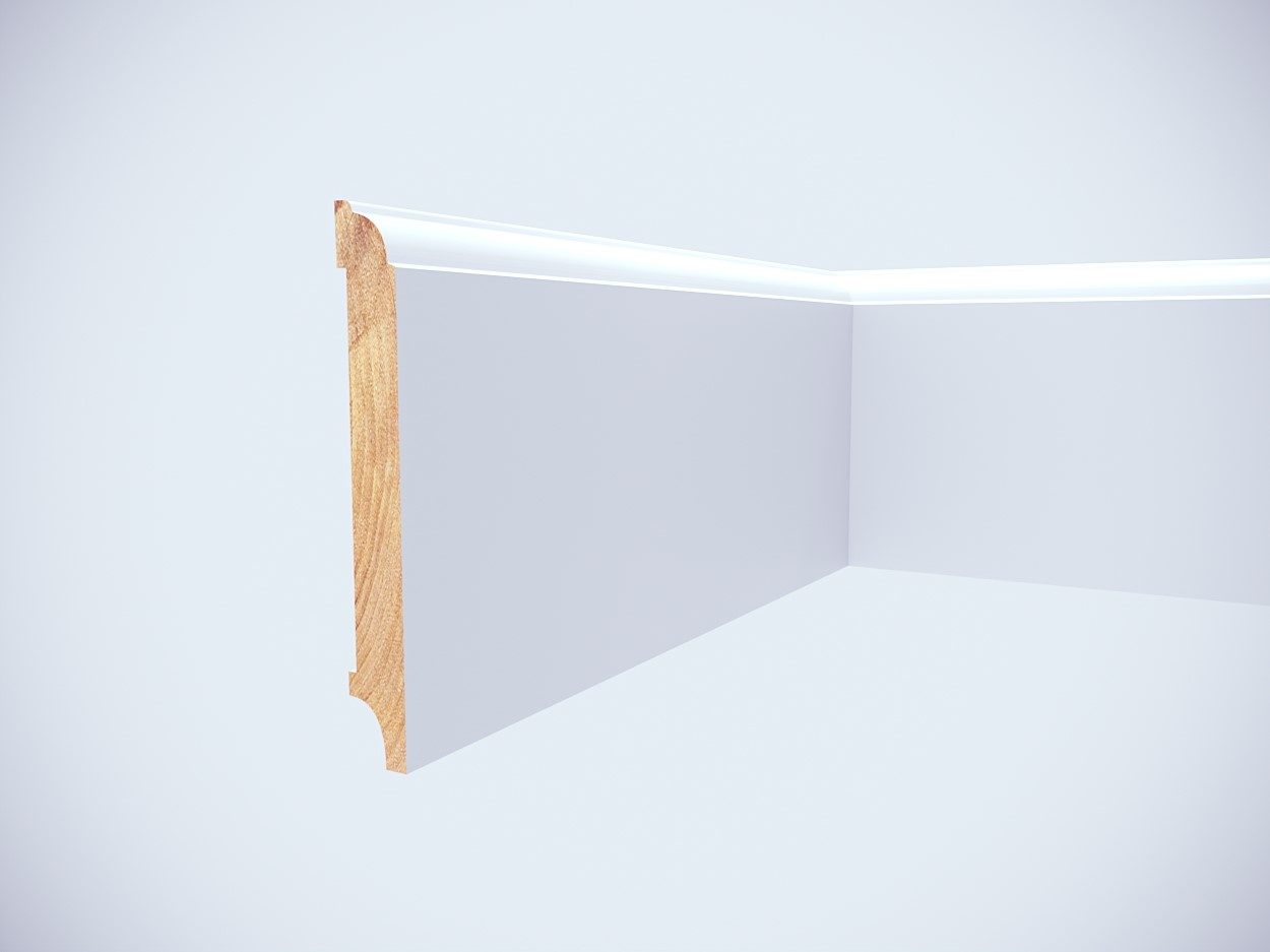 Listwa przypodłogowa drewniana lakierowana AGAT 120 (240 cm x 12 cm x 1,6 cm) iglaste