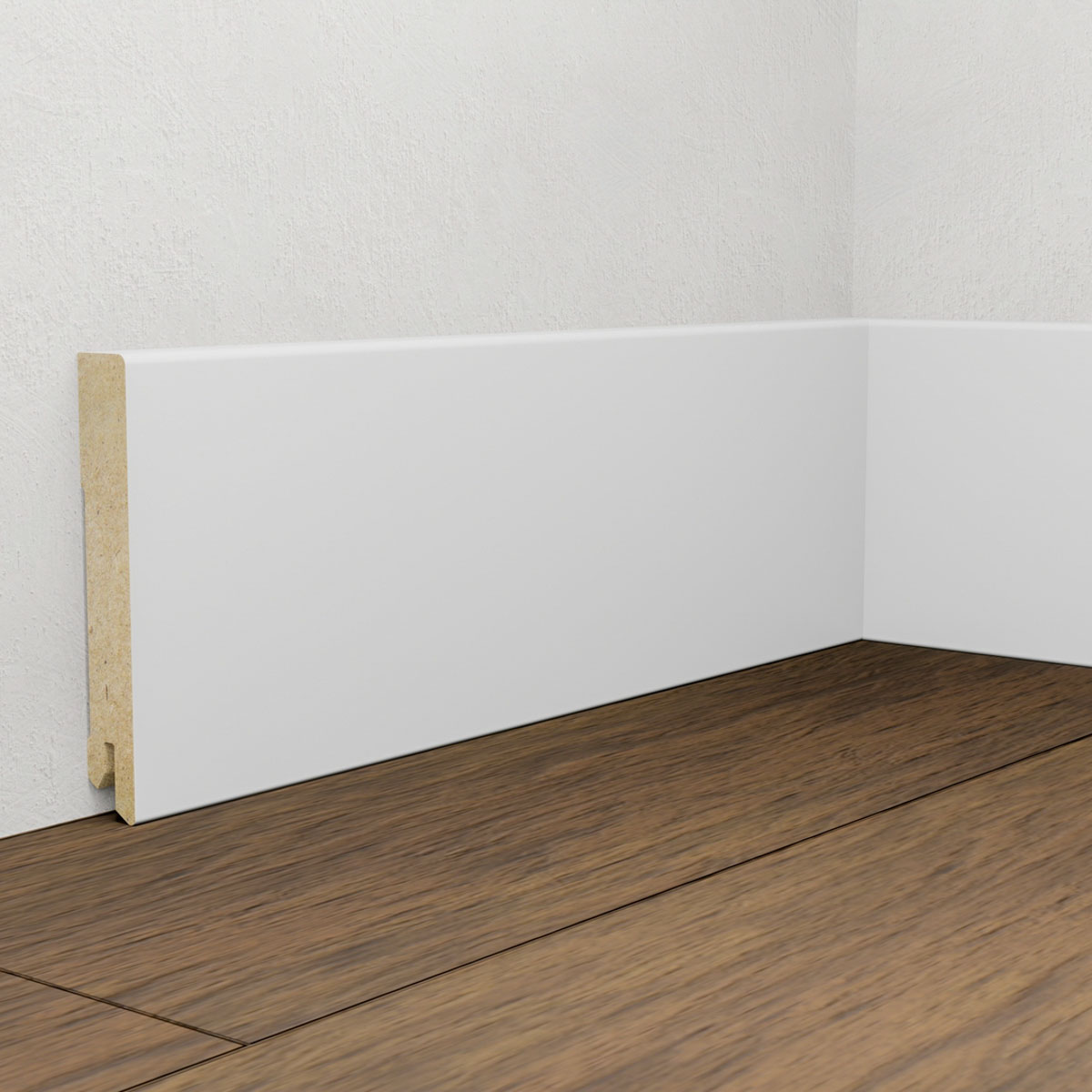PRÓBKA 20 CM - Listwa przypodłogowa MDF Biała Premium, 95x14 mm, Pedross