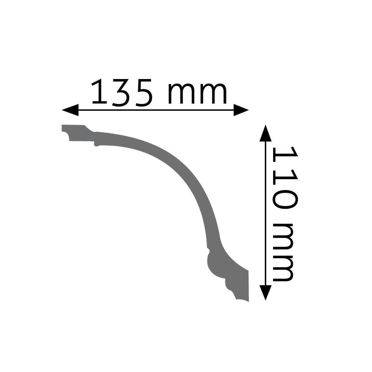 Listwa przysufitowa zdobiona Creativa LGZ-05, wym. 11 x 13.5 x 240 cm