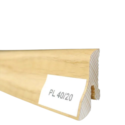 Drewniana listwa przypodłogowa lakierowana PL40 (240 cm x 3.9 cm x 1,9 cm) DĄB EUROPEJSKI