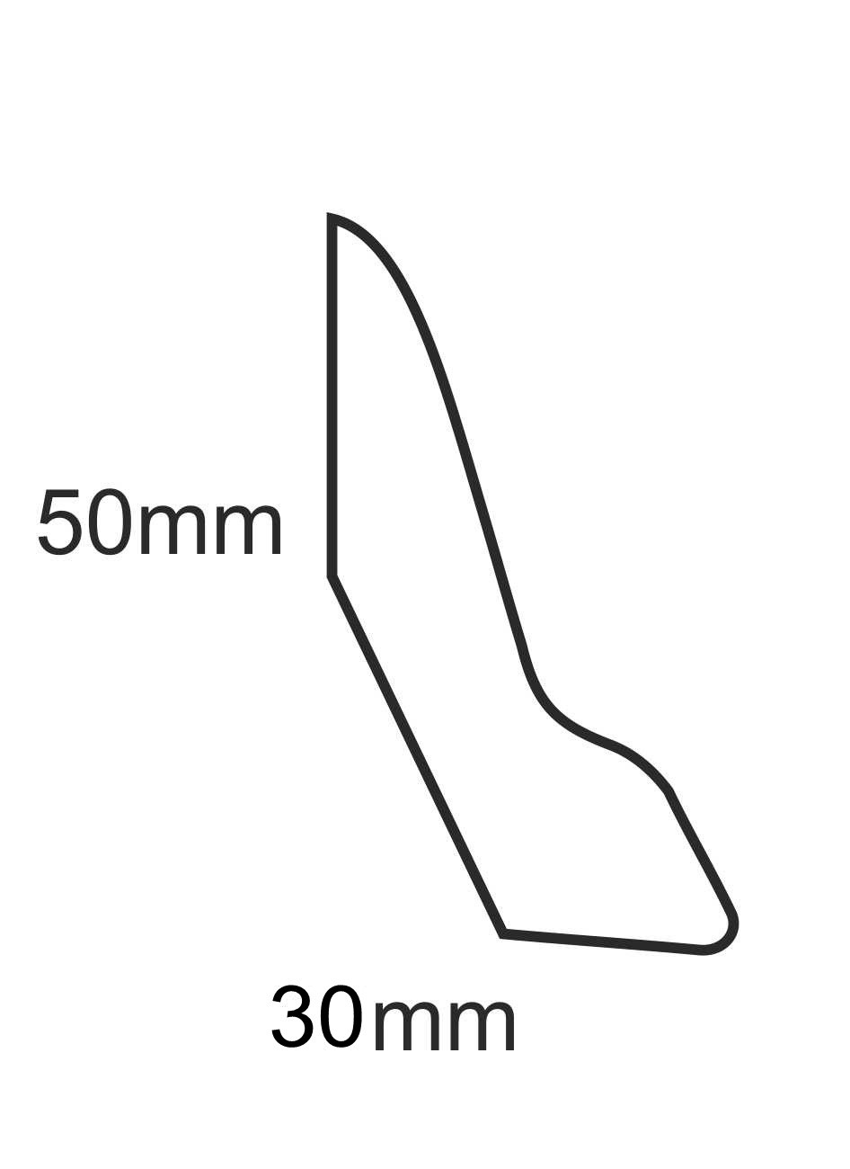 Listwa przypodłogowa drewniana lakierowana LP60 RAL 9003 (240 cm x 5 cm x 3 cm) biała