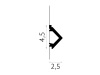 Panel lamelowy WP003AP biały RAL 9003 wym. 270 x 2.5 x 4.5 cm, z PolyForce