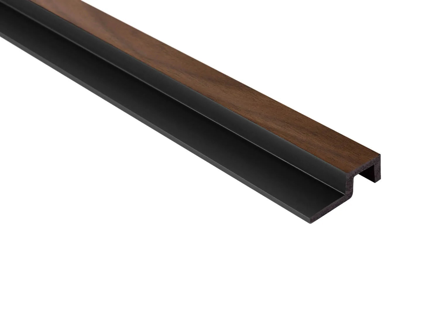 Prawe zakończenie lameli L0304R kolor ciemny dąb wym. 270 x 2 x 6.2 cm, z PolyForce