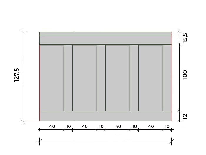Lakierowana boazeria angielska PRIME-1, zestaw listew boazeryjnych MDF - wymiary 200 x 127 cm