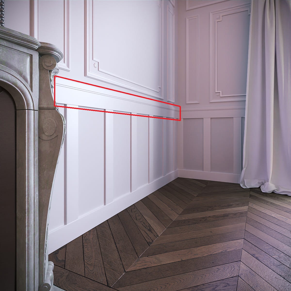 Listwa wieńcząca do boazerii angielskiej PRIME, lakierowana, wysokość 15,5 cm