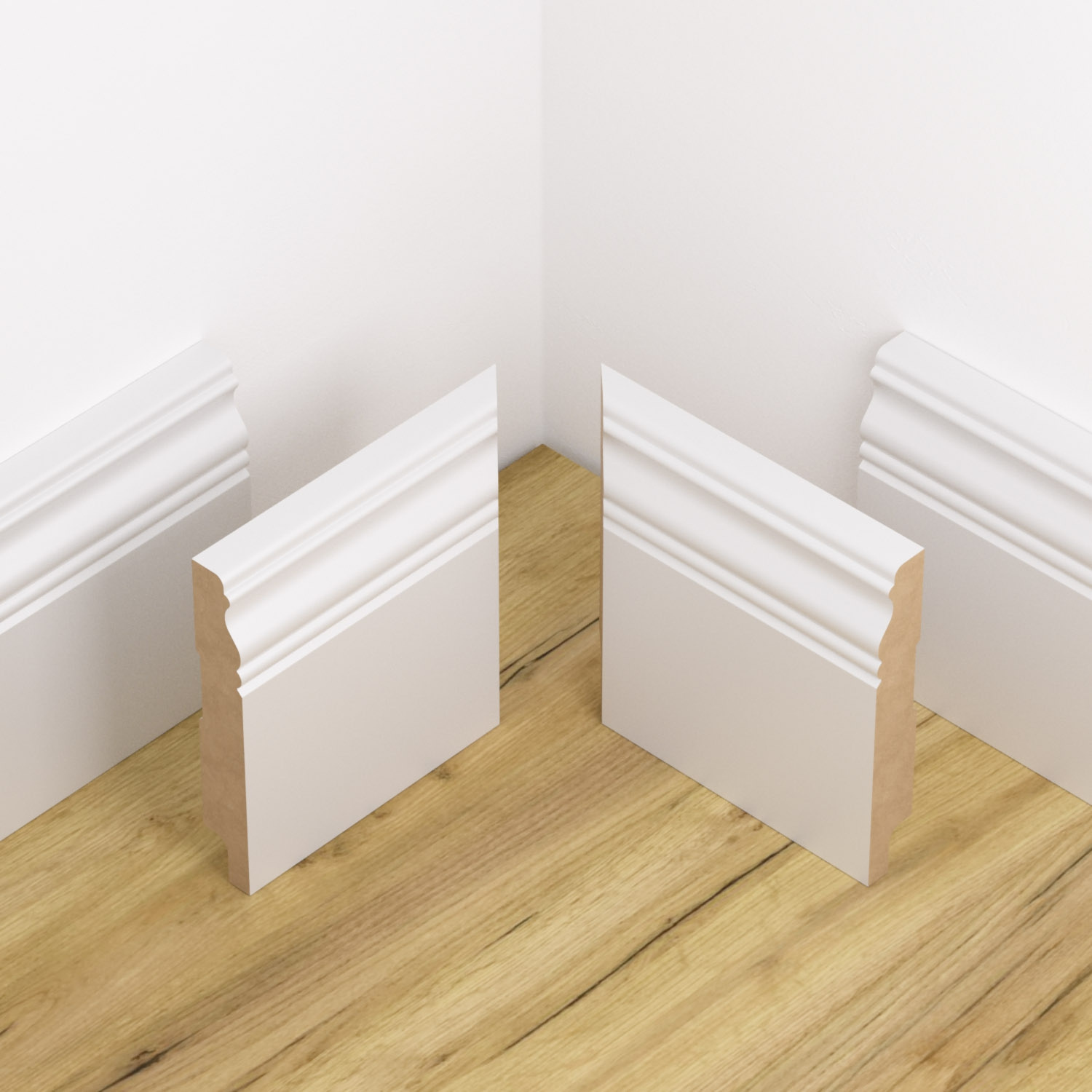 Narożnik wewnętrzny do listwy przypodłogowej lakierowany biały z wodoodporną powłoką ALEXA 12cm