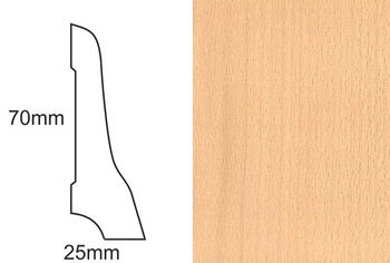 Listwa przypodłogowa fornirowana lakierowana LP70 (240 cm x 7 cm x 2,5 cm) buk