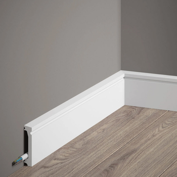Listwa przypodłogowa MD028 biała wym. 200 x 1.3 x 6 cm, z PolyForce