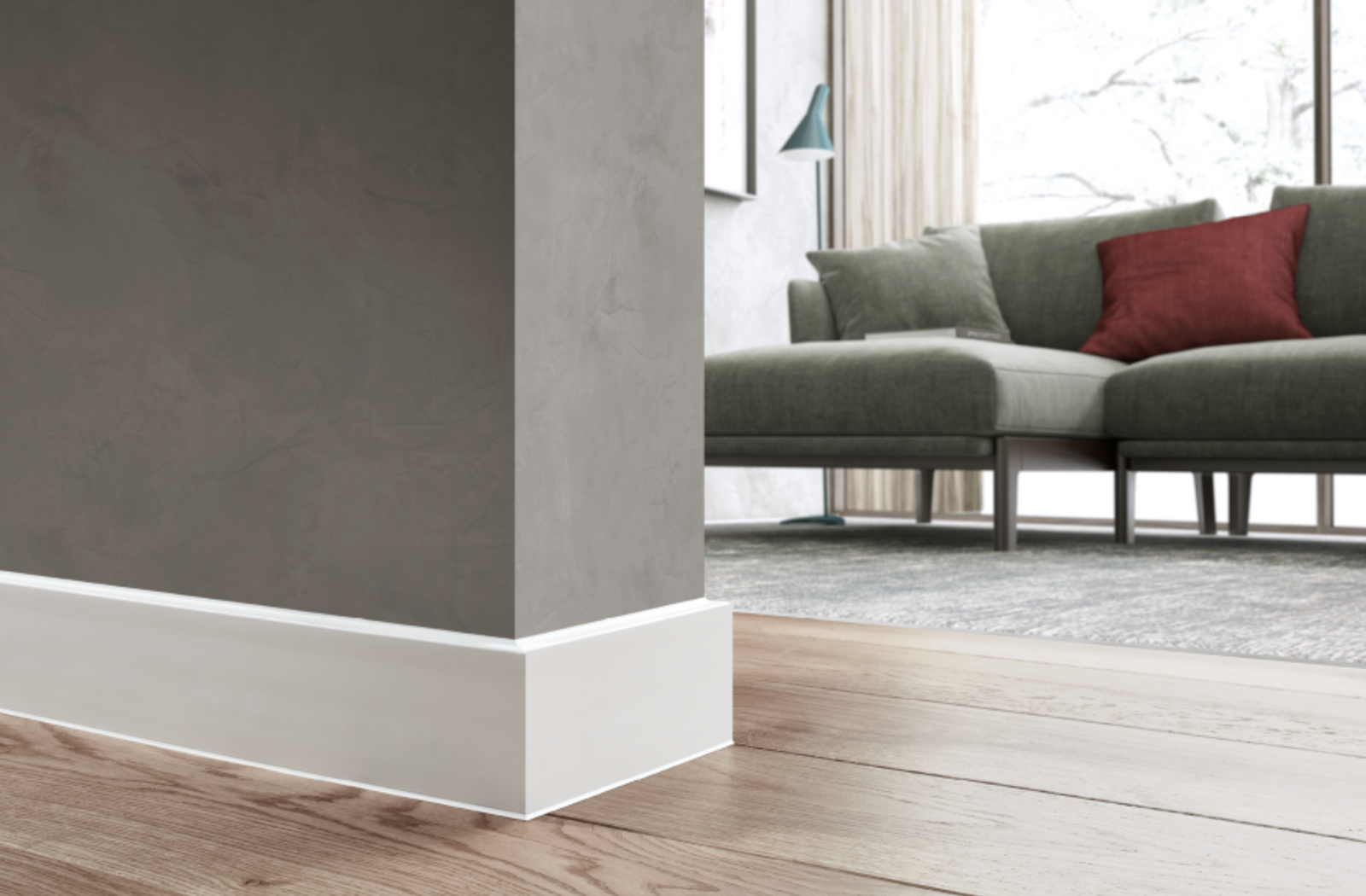 Listwa przypodłogowa PVC MASTERLINE 60 Biały RAL 9003 Mat