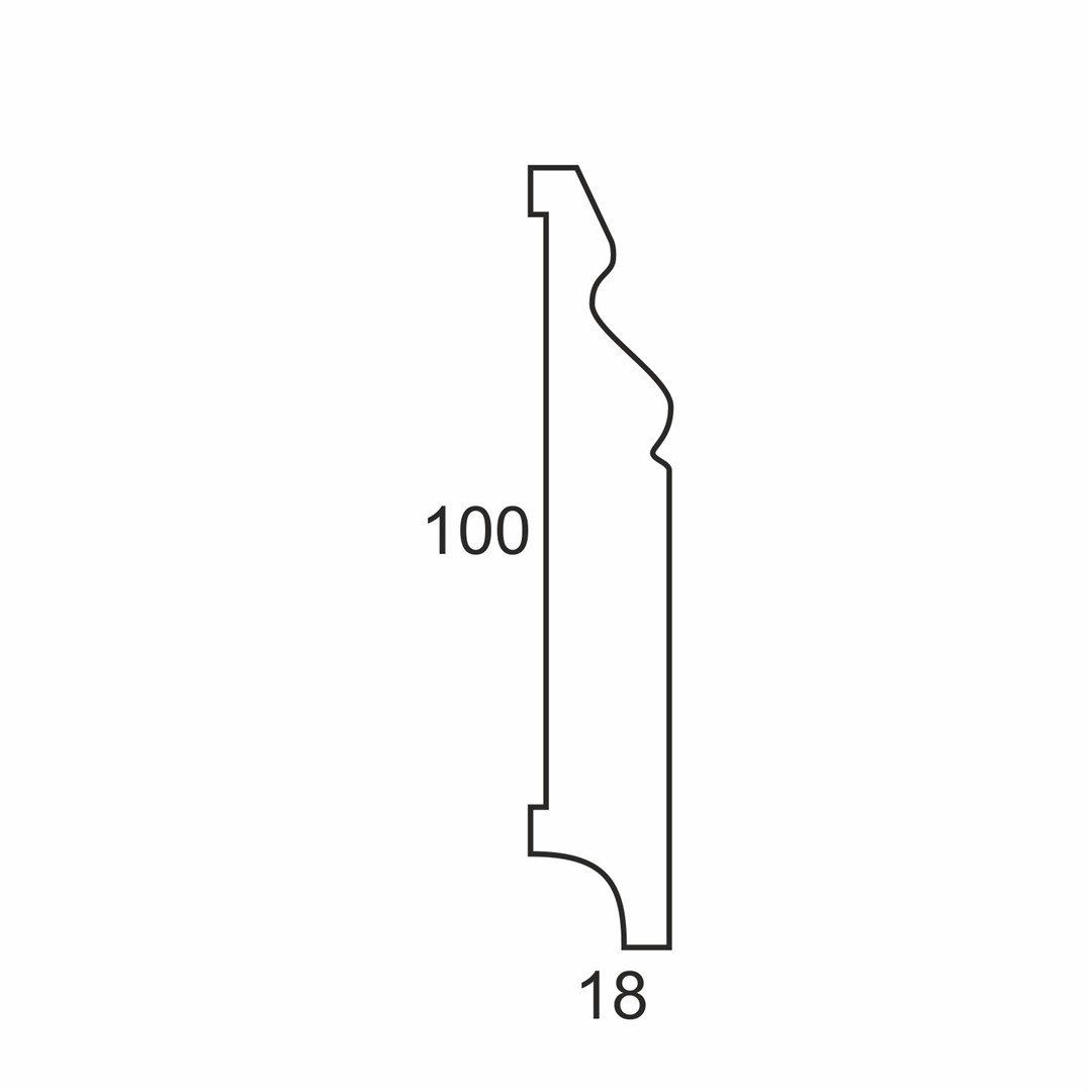 Listwa przypodłogowa MDF Plus Wzór F3 (262 cm x 10 cm x 1,8 cm) biała wilgocioodporna półmatowa