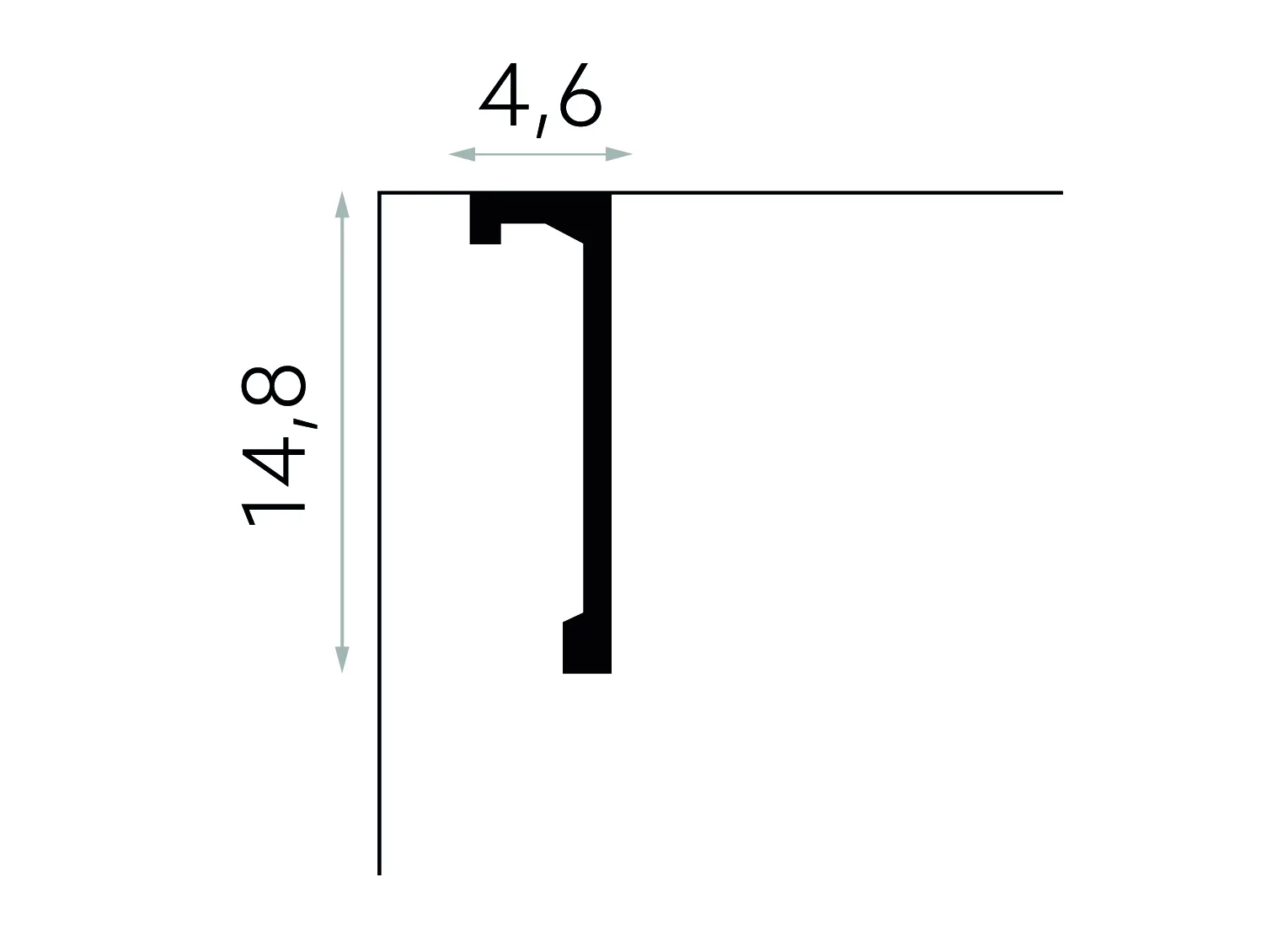 Maskownica karnisza QL036 biała wym. 240 x 4.6 x 14.8 cm, z PolyForce