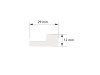 Prawe zakończenie lameli L0105RT w kolorze naturalnym dąb, wym. 200 x 1.2 x 12 cm, z PolyForce