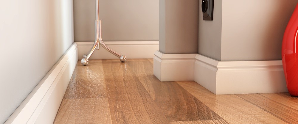 Listwa przypodłogowa MDF wilgocioodporny PLUS F2 (244 cm x 8 cm x 1,6 cm) biała półmat