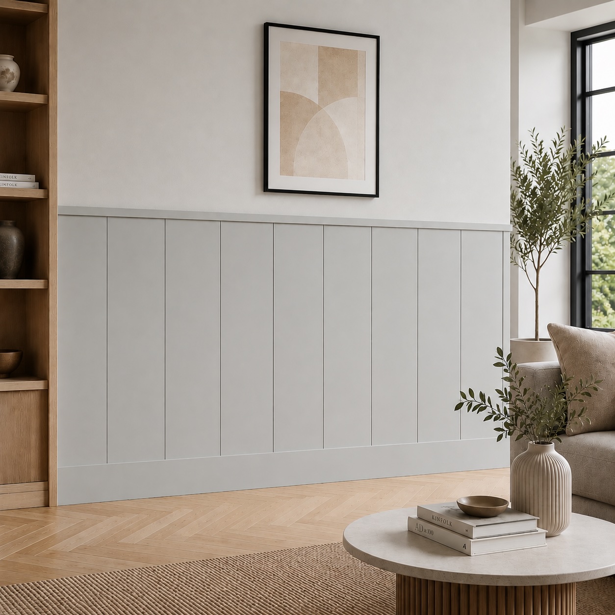 Boazeria ścienna LOFT do malowania - długość 200 cm, wysokość 114,5 cm + Farba szary RAL7047