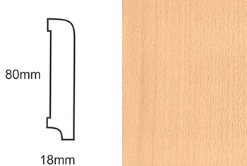 Listwa przypodłogowa fornirowana lakierowana CP80 R10 (240 cm x 8 cm x 1,8 cm) buk
