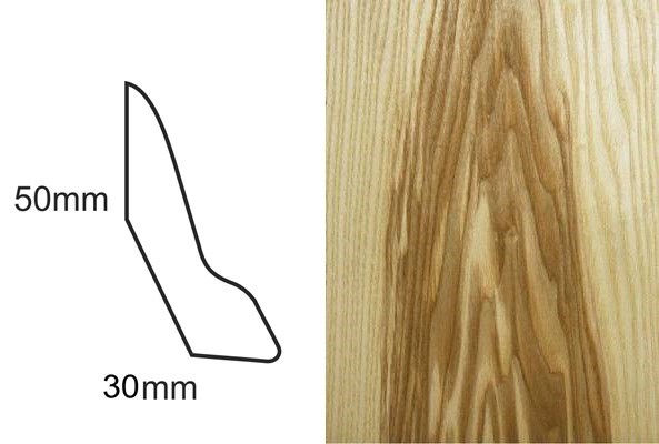 Listwa przypodłogowa fornirowana nielakierowana LP60 (240 cm x 5 cm x 3 cm) jesion ciemny