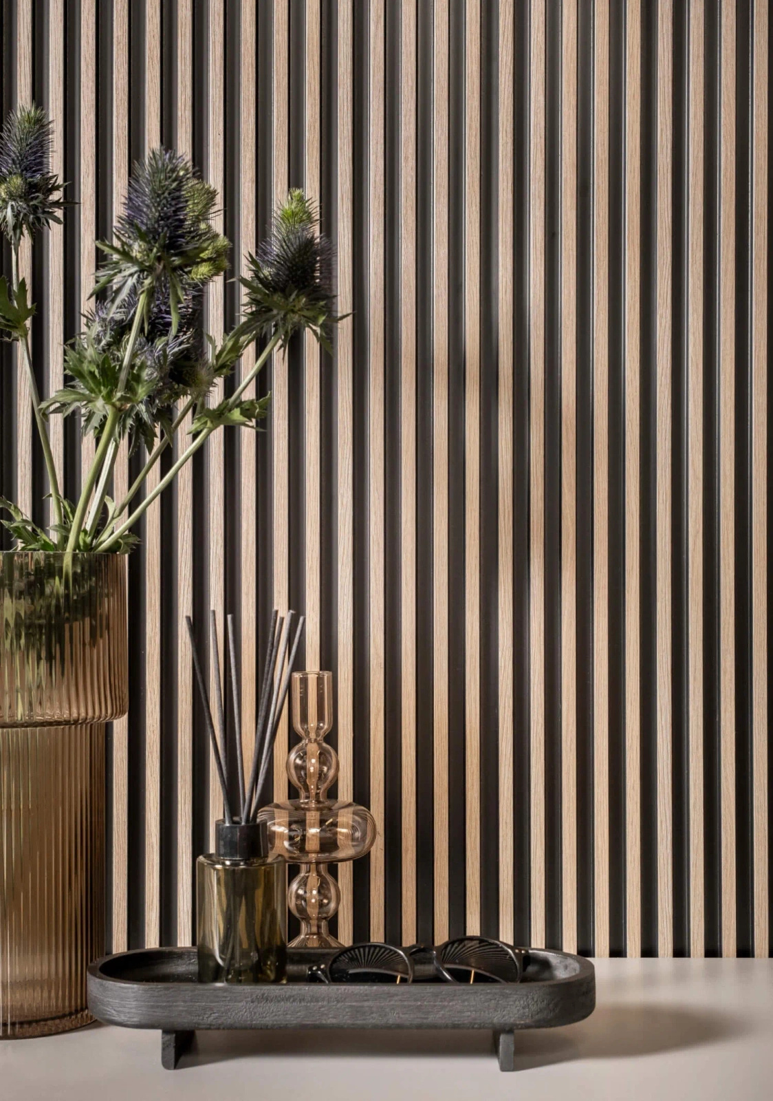 Lamela ścienna Dąb Szary L0103 wym. 270 x 1.2 x 12 cm, z PolyForce, w kolorze szary dąb