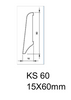 Listwa przypodłogowa KS60 biała white covered (240 cm x 6cm x 1,5cm) 