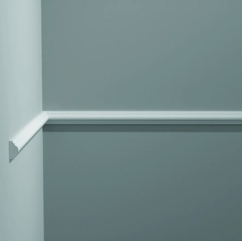 Listwa ścienna gładka Creativa LPC-42, biała, wym. 2.5 x 1.3 x 244 cm