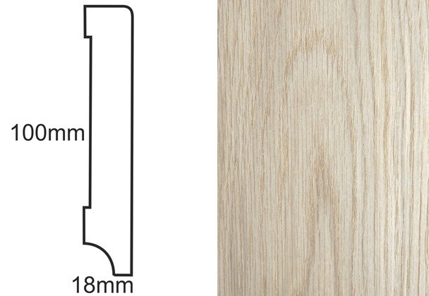 Listwa przypodłogowa fornirowana nielakierowana CP100 R3 (240 cm x 10 cm x 1,8 cm) dąb