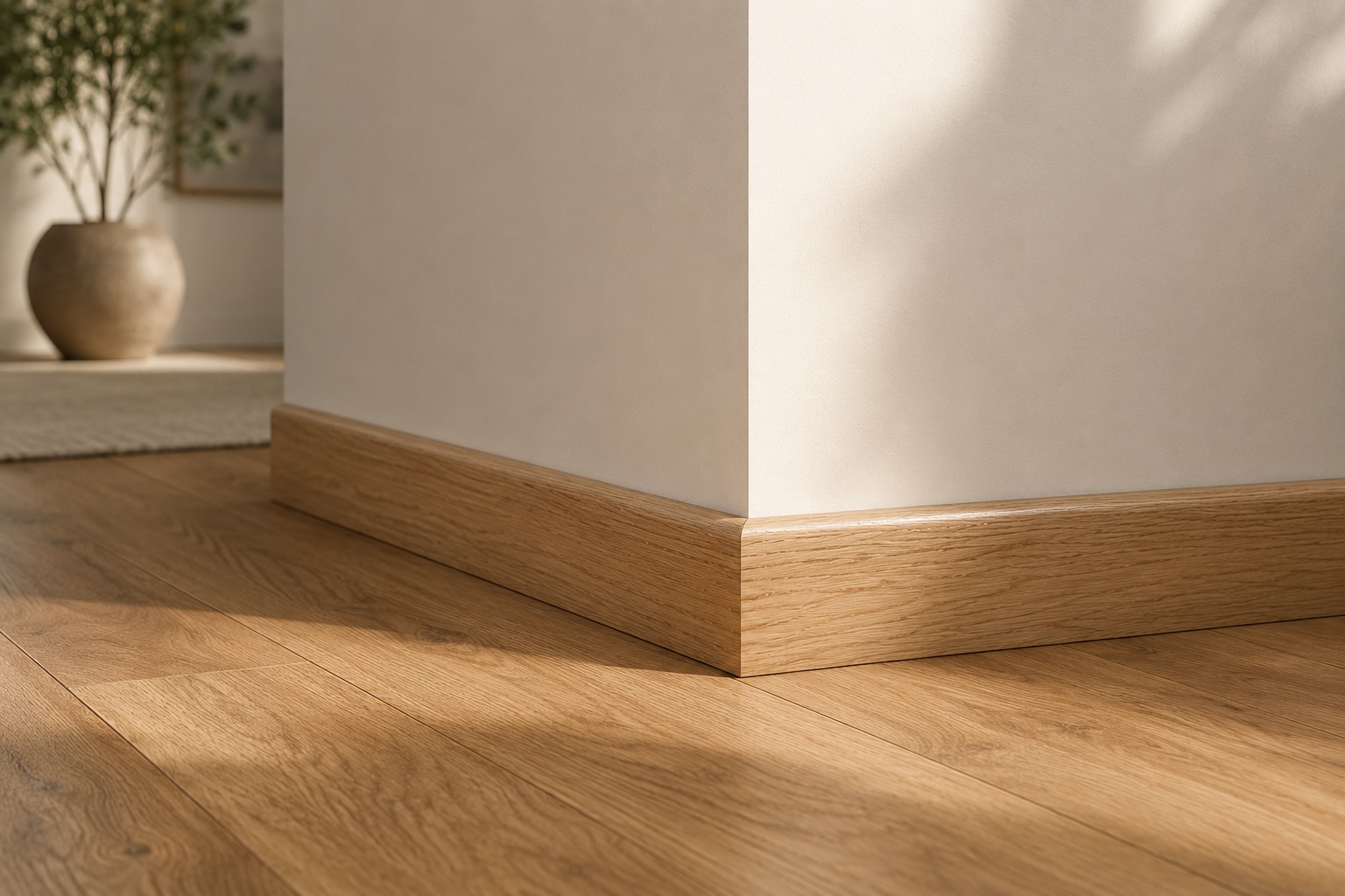 Listwa przypodłogowa drewniana 70x15 mm - dąb europejski lakierowany