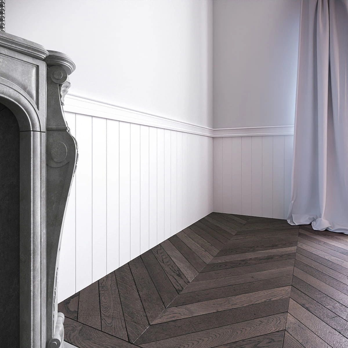 Lakierowana boazeria angielska PURE - wymiary 200 x 109 cm