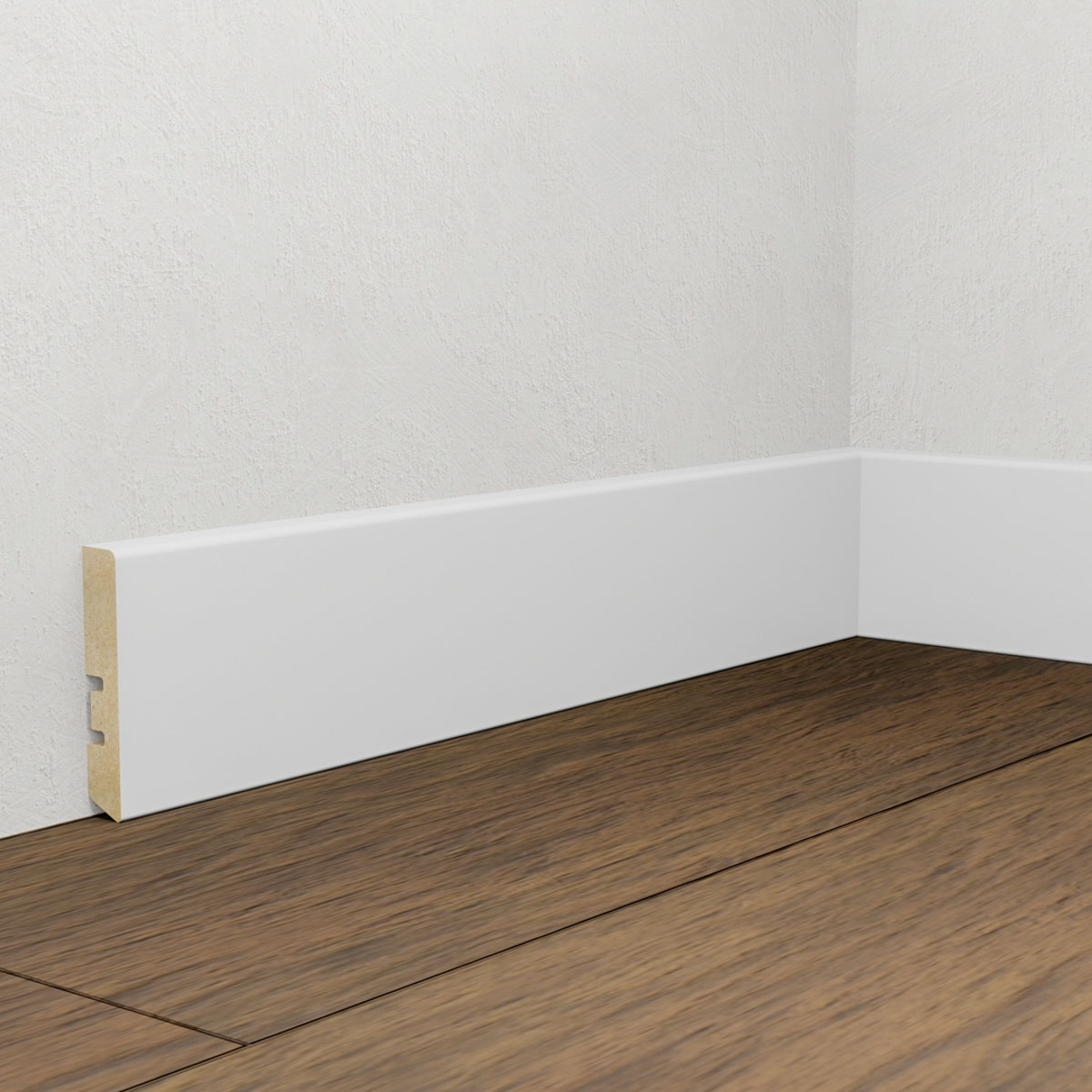 PRÓBKA 20 CM - Listwa przypodłogowa MDF Biała Premium, 56x10 mm, Pedross