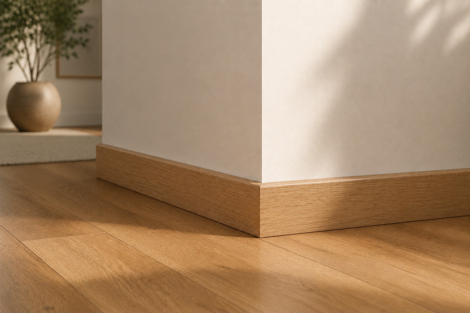 Listwa przypodłogowa drewniana 60x15 mm - dąb europejski lakierowany