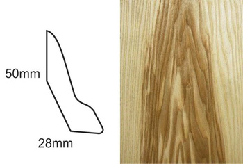 Listwa przypodłogowa fornirowana lakierowana LP60 (240 cm x 5 cm x 3 cm) jesion ciemny