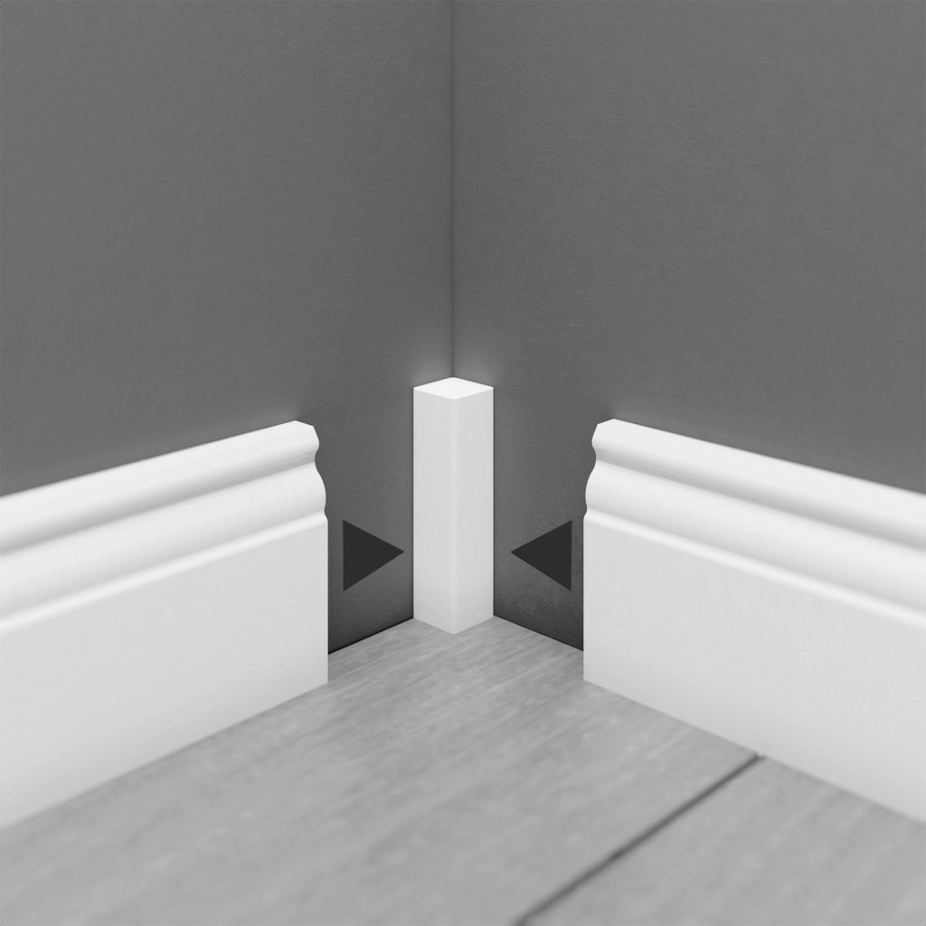 PRÓBKA 20 CM - Listwa przypodłogowa MDF TRIO R5, Biała Premium, 6cm