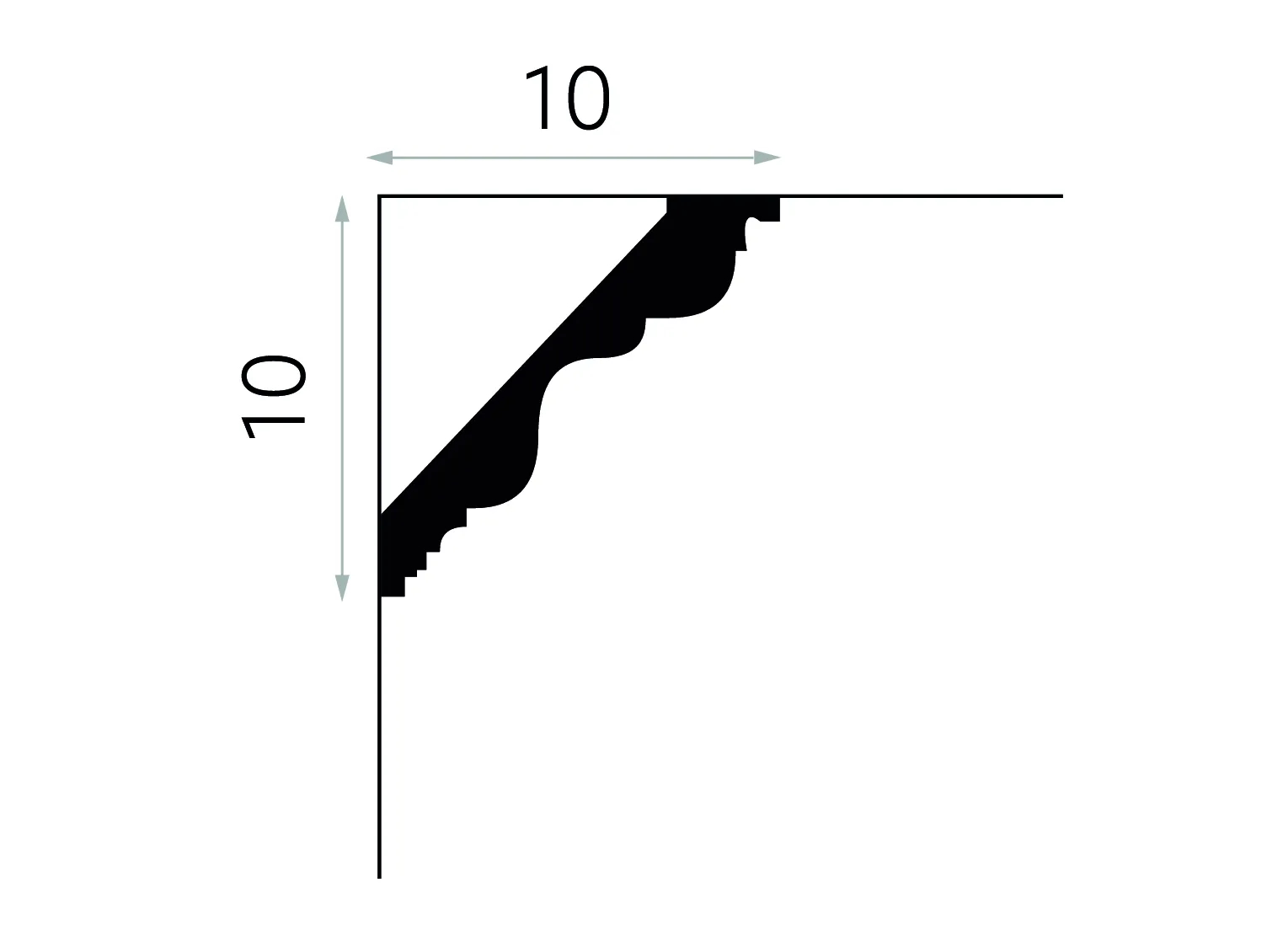 Listwa przysufitowa biała MDB108 wym. 200 x 10 x 10 cm, z ProFoam