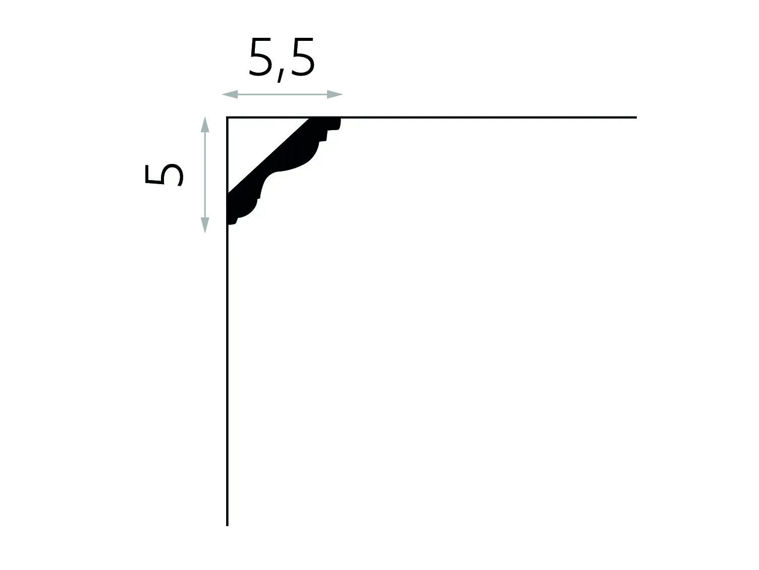Listwa przysufitowa styropianowa MDB147 biała wym. 200 x 5.5 x 5 cm, z ProFoam