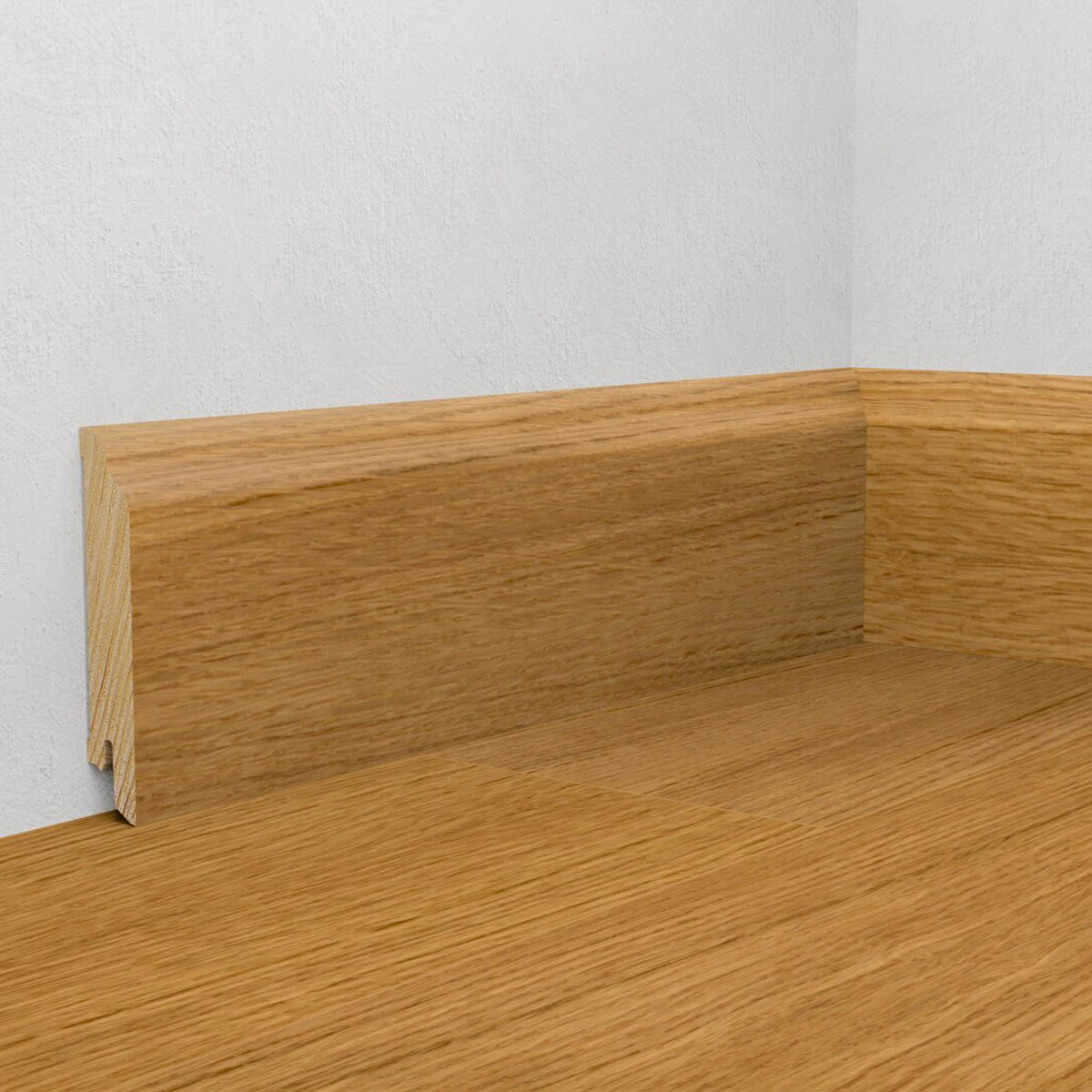 Listwa przypodłogowa drewniana 80x15 mm - dąb europejski lakierowany