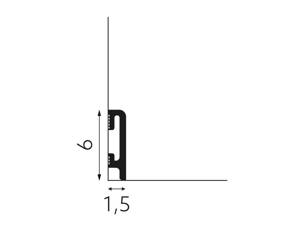 PRÓBKA 20 cm - Listwa przypodłogowa Premium Floor Durofit PF060 biała 6 cm