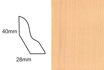 Listwa przypodłogowa fornirowana lakierowana LP50 (240 cm x 4 cm x 2,8 cm) buk