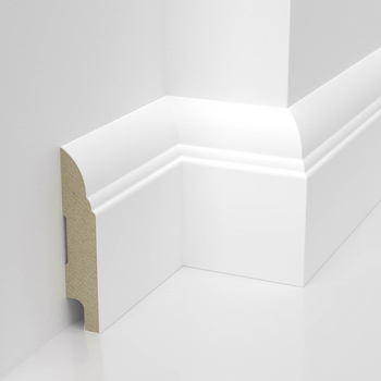 PRÓBKA 20 CM - Listwa przypodłogowa MDF lakierowana biała z wodoodporną powłoką BELLA 8cm