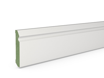 Listwa przypodłogowa MDF Plus Wzór F2 (262 cm x 8 cm x 1,6 cm) biała, wilgocioodporna, lakier półmatowy