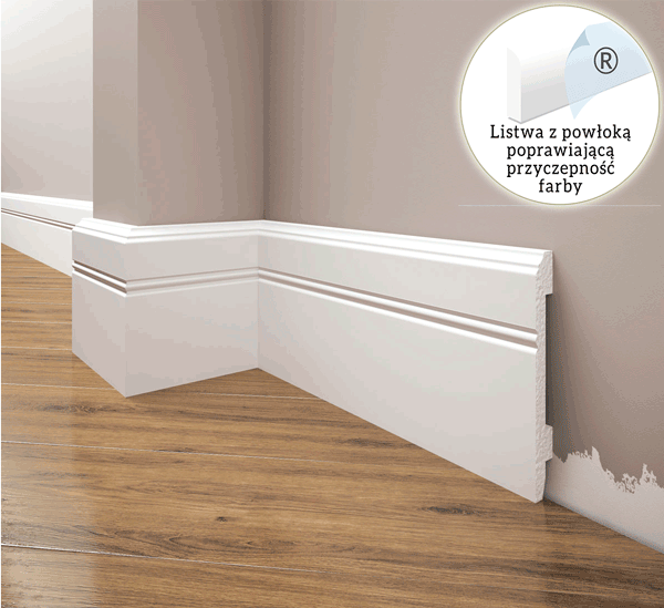 Listwa przypodłogowa, cokół Creativa LPC-18 / wys. 10,7 cm