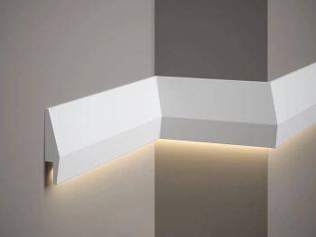 Listwa oświetleniowa ścienna MD016 biała wym. 200 x 2.3 x 10 cm, z PolyForce