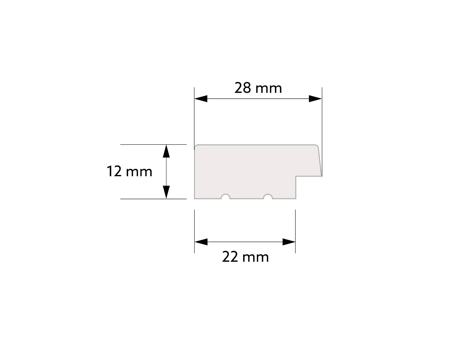 Lewe zakończenie lameli L0201L białe wym. 270 x 2.8 x 1.2 cm, z PolyForce